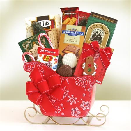 Hello Santa Sleigh Gift Basket - Gift Baskets for Delivery