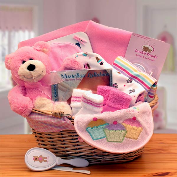 Baby Basics New Baby Gift Basket -Pink
