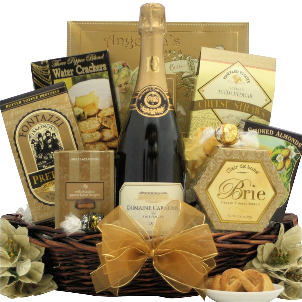 Best Wishes for the New Year: Champagne Gift Basket - Gift Baskets for