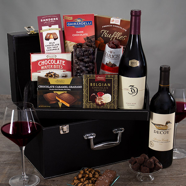 Wine & Chocolate Duo New Year's Gourmet Gift Basket